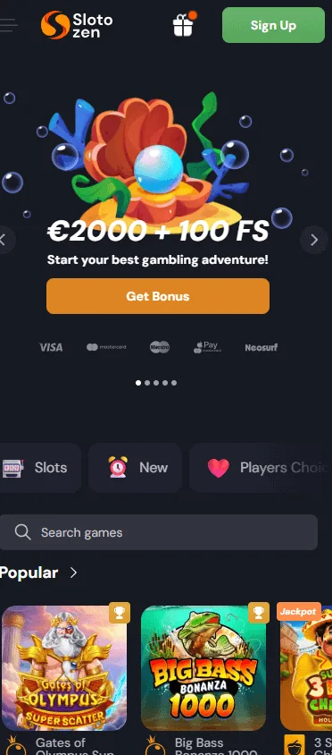 Slotozen Casino games on a mobile device