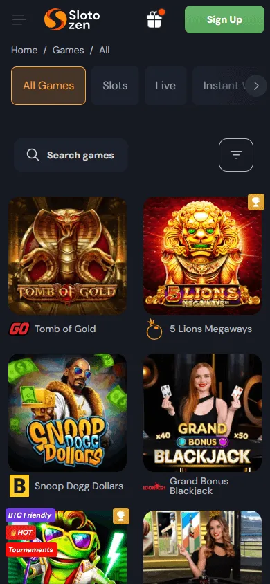 Slotozen Casino mobile casino experience